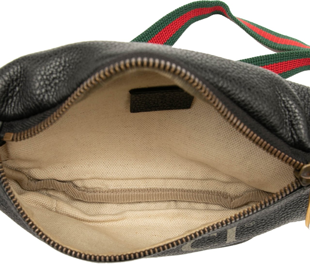 Gucci Small Grained Calfskin Logo Belt Bag Zwart