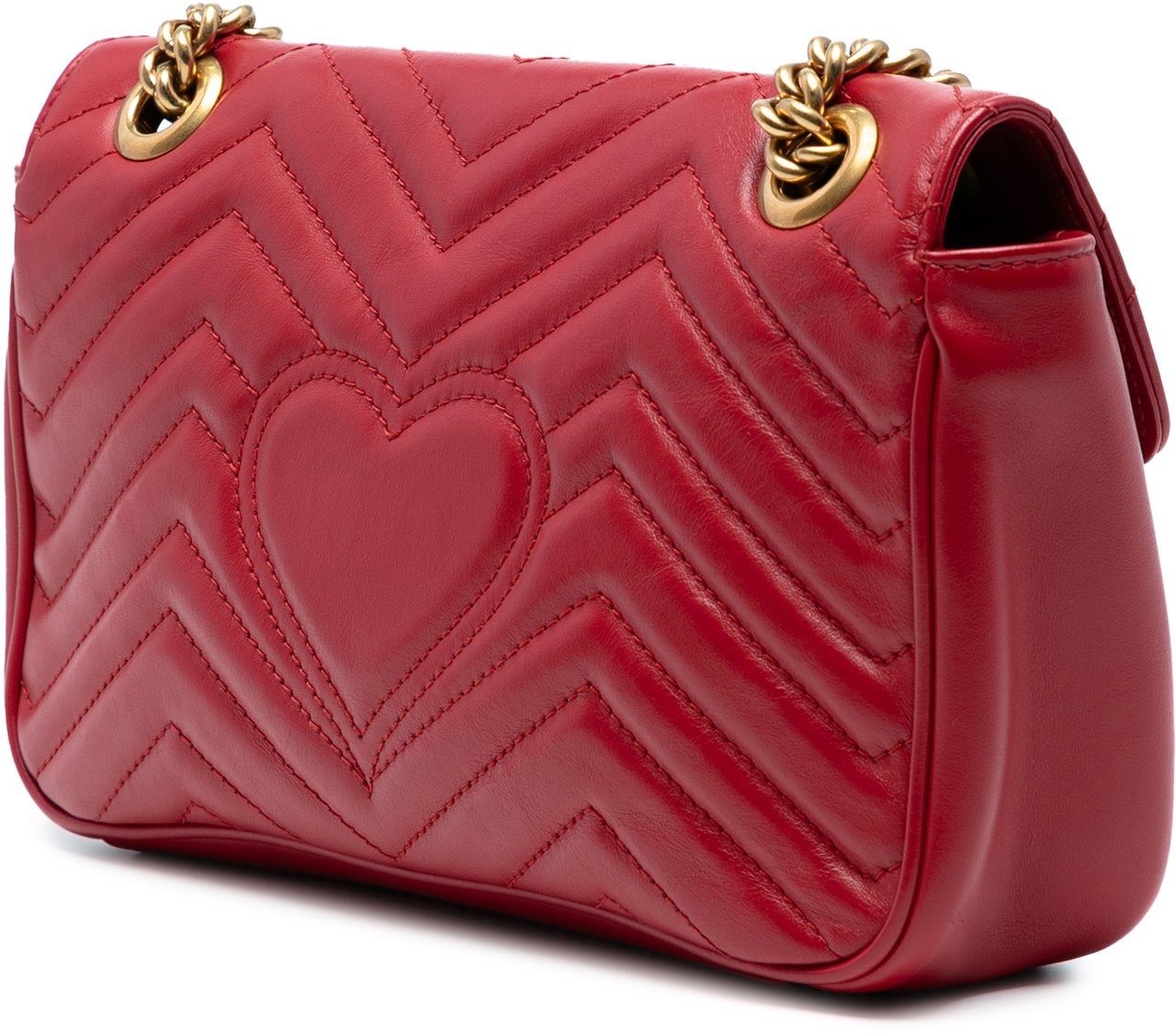 Gucci Medium GG Marmont Matelasse Leather Shoulder Bag Rood