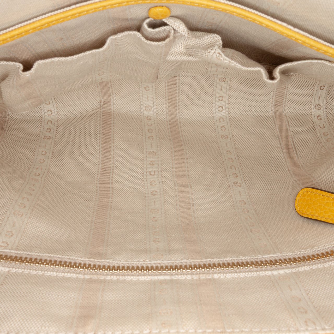 Gucci Calfskin Swing Top Handle Satchel Geel