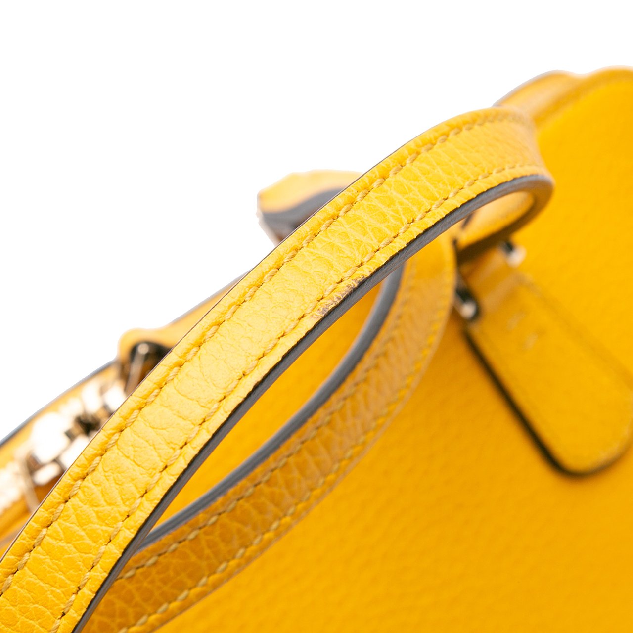 Gucci Calfskin Swing Top Handle Satchel Geel