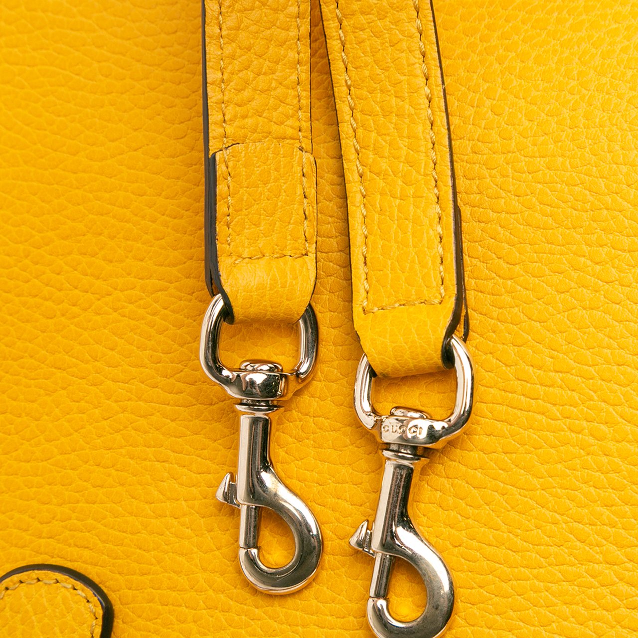 Gucci Calfskin Swing Top Handle Satchel Geel