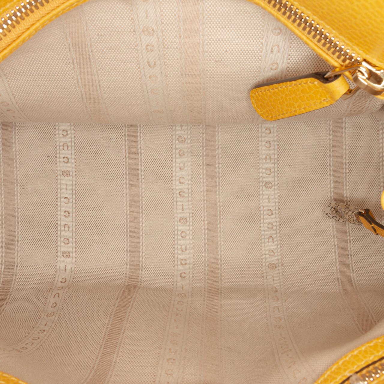 Gucci Calfskin Swing Top Handle Satchel Geel