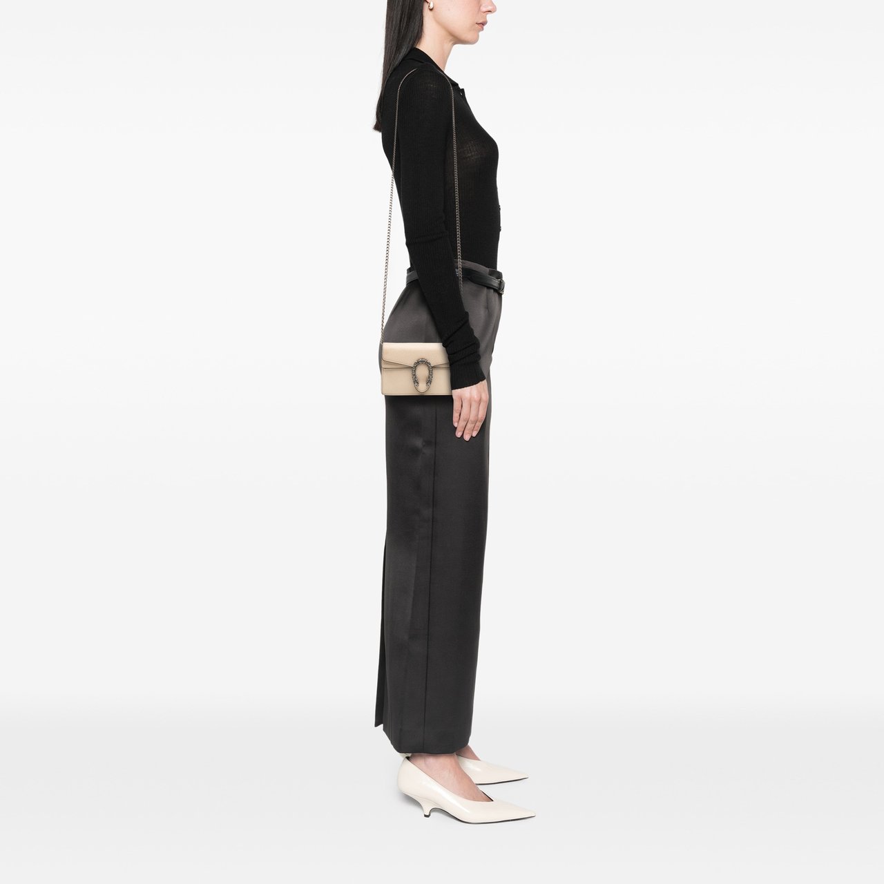 Gucci Mini Dionysus Leather Crossbody Wit