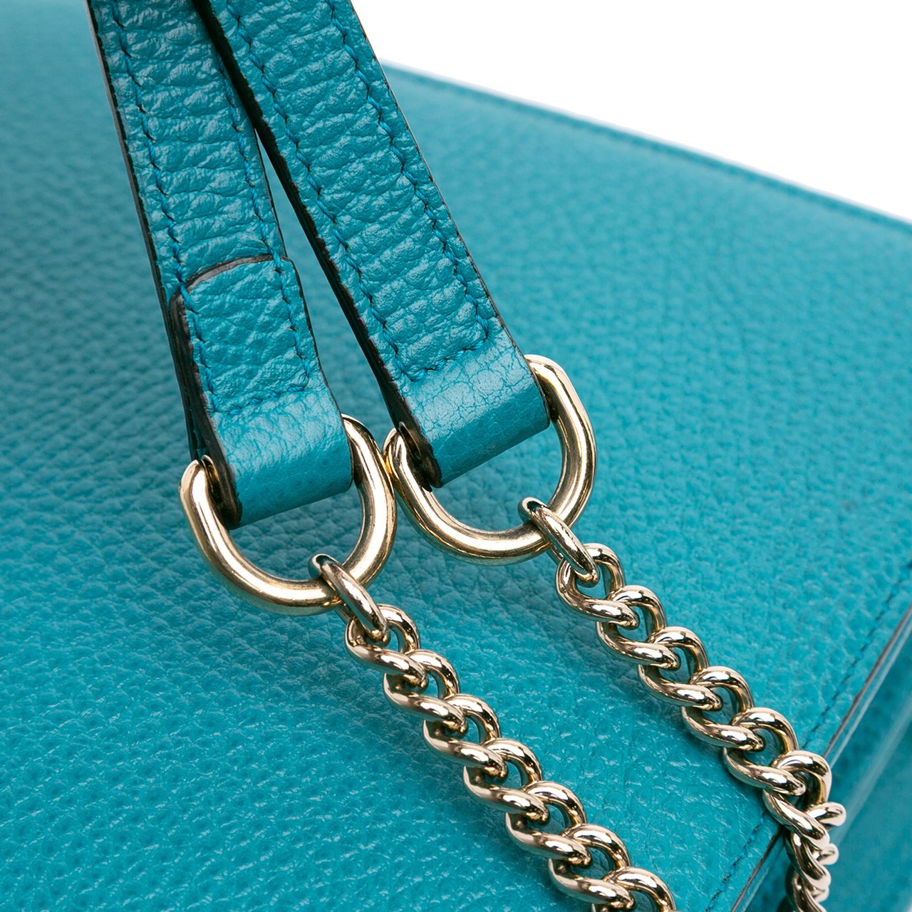 Gucci Medium Dollar Calfskin Interlocking G Crossbody Blauw