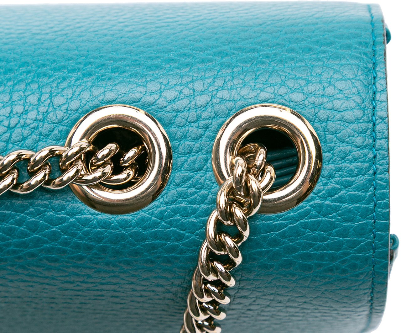 Gucci Medium Dollar Calfskin Interlocking G Crossbody Blauw