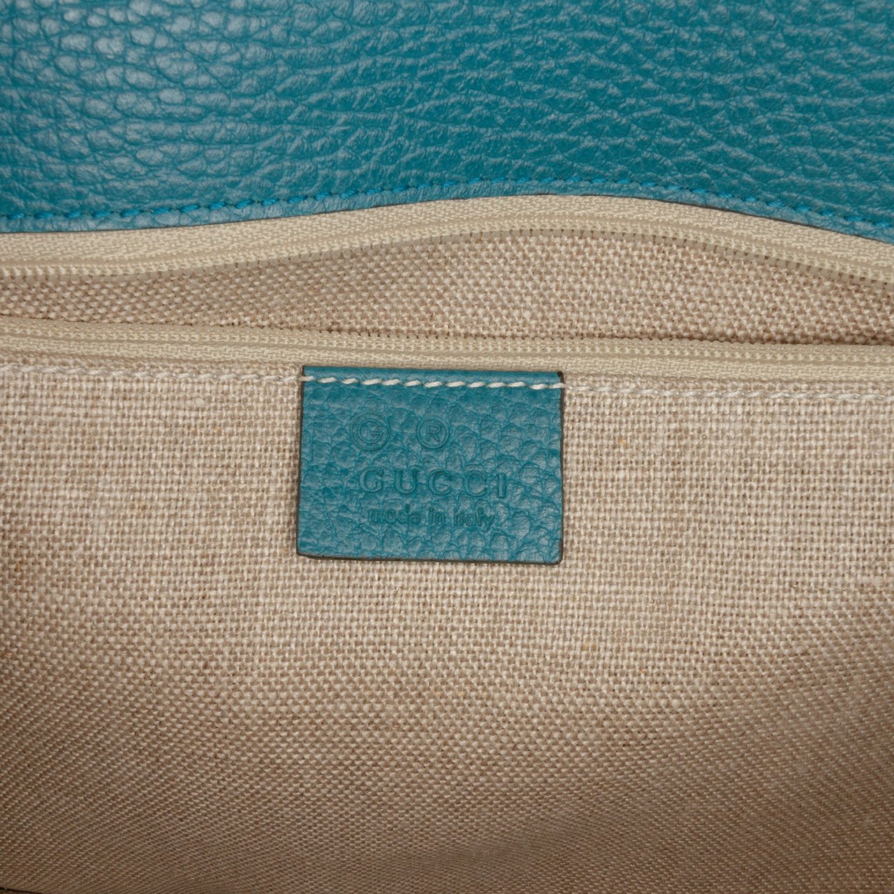 Gucci Medium Dollar Calfskin Interlocking G Crossbody Blauw