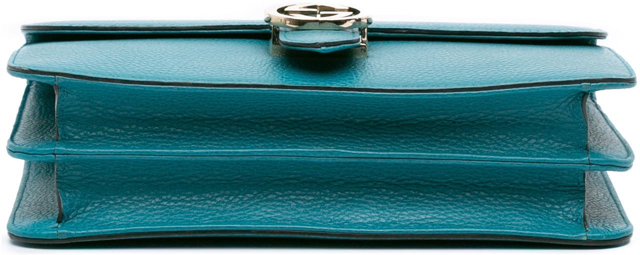 Gucci Medium Dollar Calfskin Interlocking G Crossbody Blauw