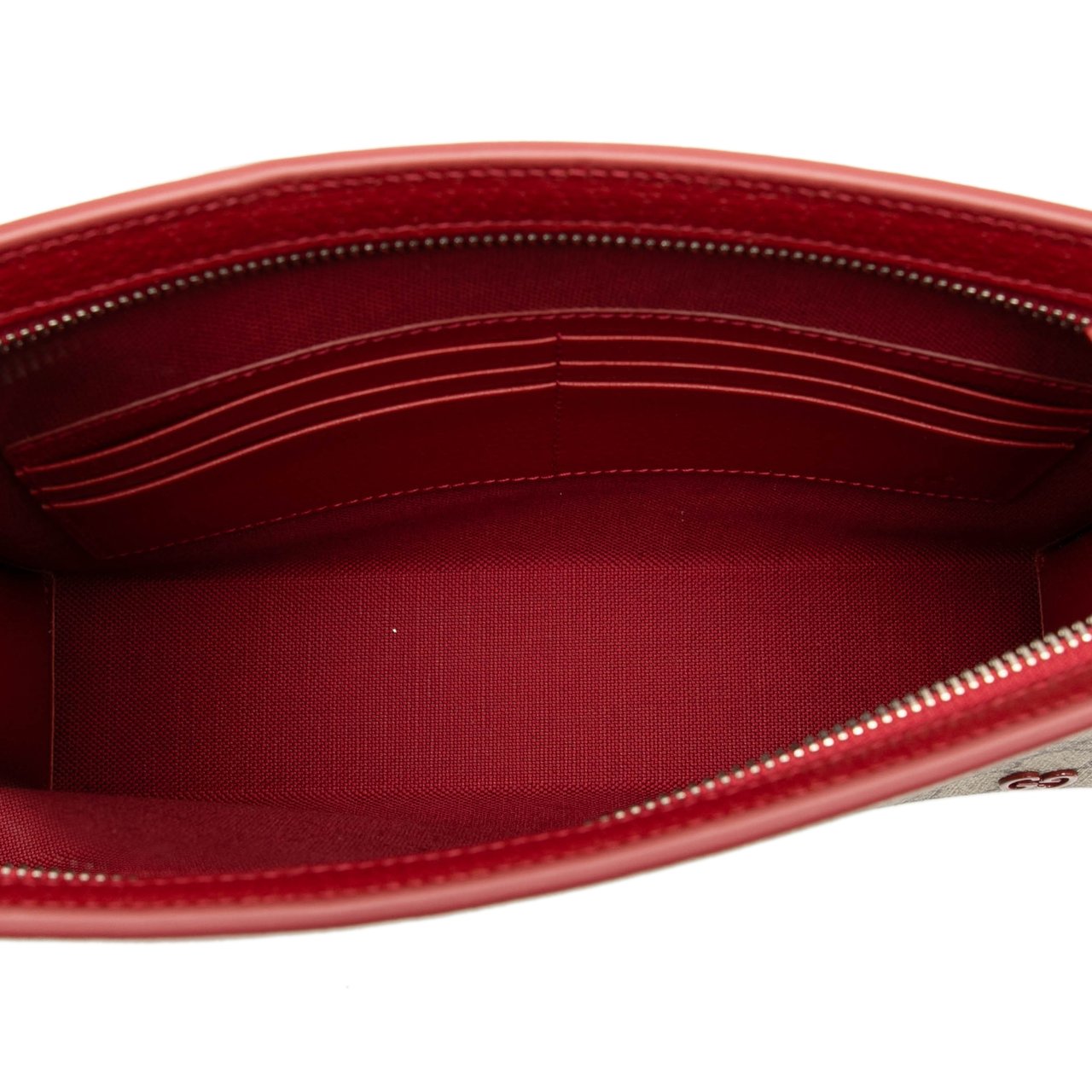 Gucci Small Bicolor GG Supreme Pouch Bruin