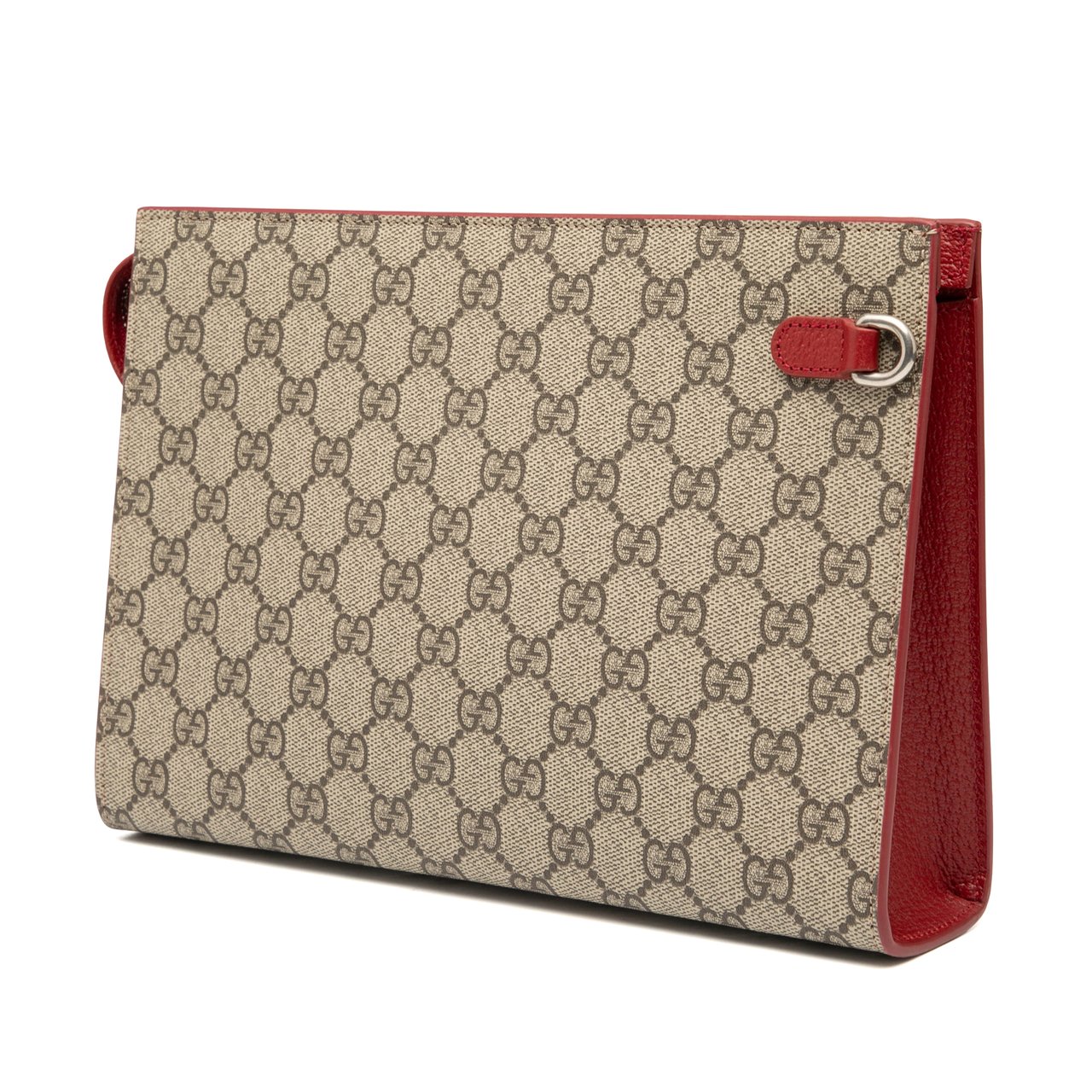 Gucci Small Bicolor GG Supreme Pouch Bruin