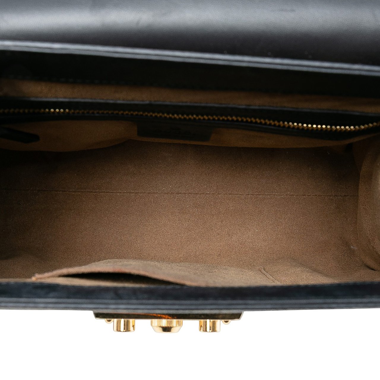 Gucci Small GG Supreme Padlock Satchel Bruin