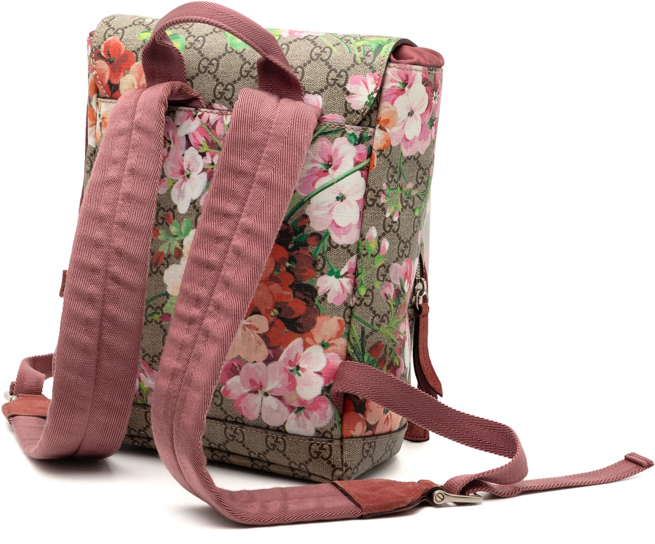 Gucci Small GG Supreme Blooms Single Buckle Backpack Bruin