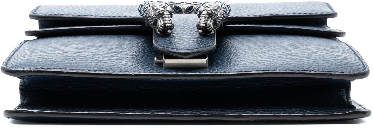 Gucci Small Leather Dionysus Crossbody Blauw