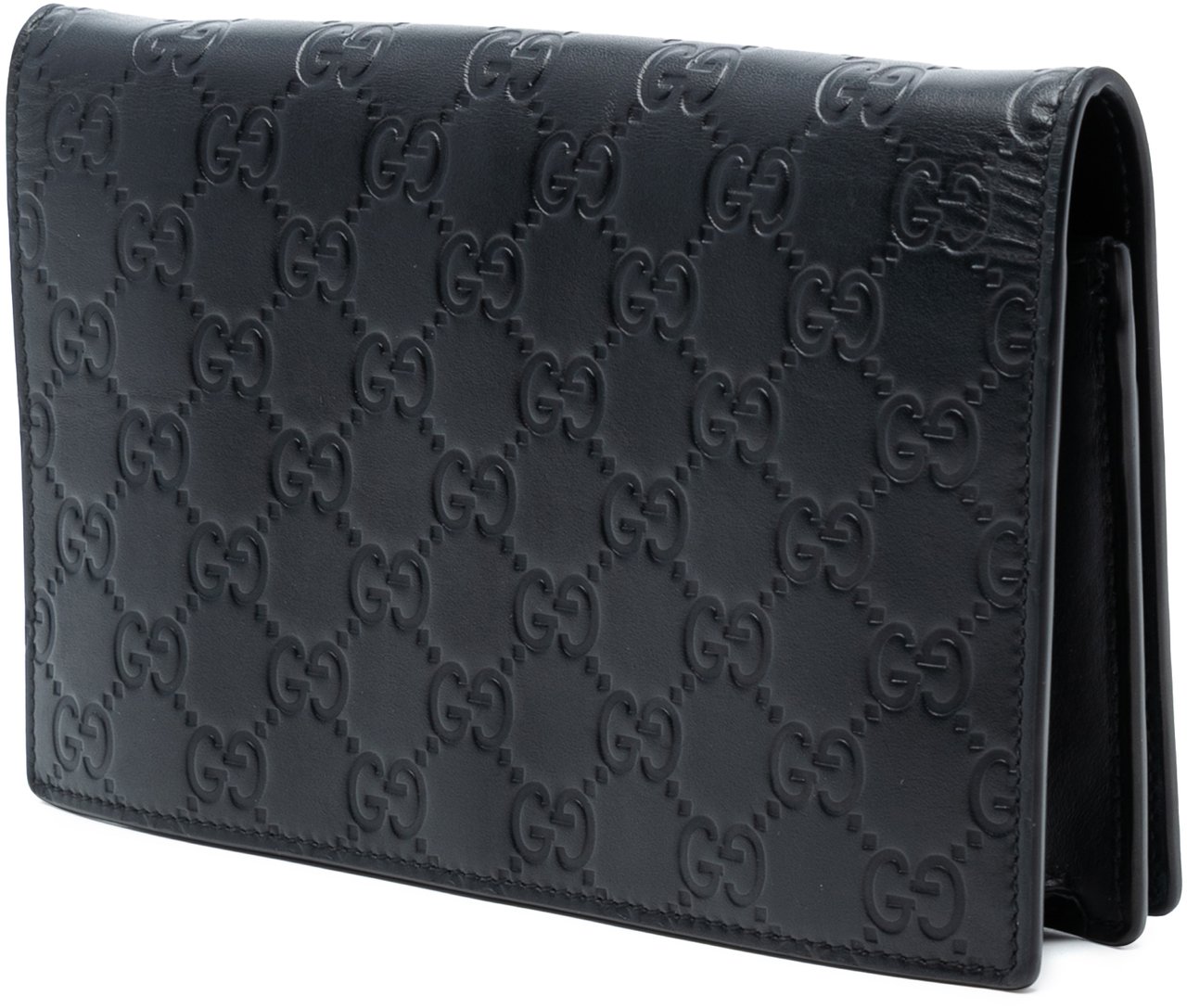 Gucci Mini Guccissima Bow Signature Wallet On Chain Zwart