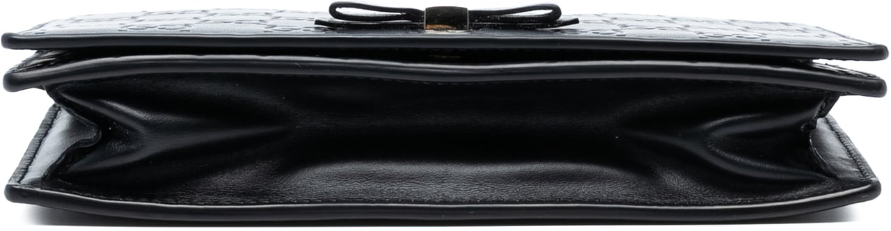 Gucci Mini Guccissima Bow Signature Wallet On Chain Zwart