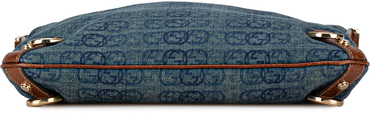 Gucci GG Denim Abbey D Ring Crossbody Blauw