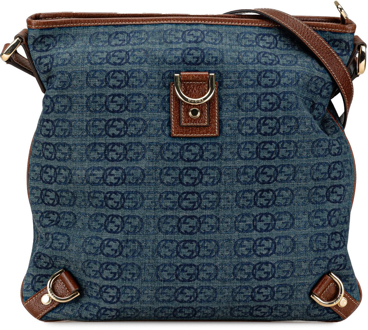 Gucci GG Denim Abbey D Ring Crossbody Blauw