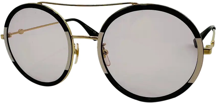 Gucci Gucci Women's GG0061S 006 Sunglasses, black gold cream 56 / very good Zwart