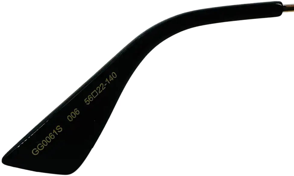 Gucci Gucci Women's GG0061S 006 Sunglasses, black gold cream 56 / very good Zwart