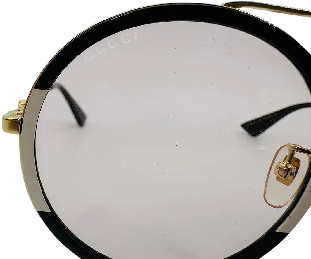 Gucci Gucci Women's GG0061S 006 Sunglasses, black gold cream 56 / very good Zwart