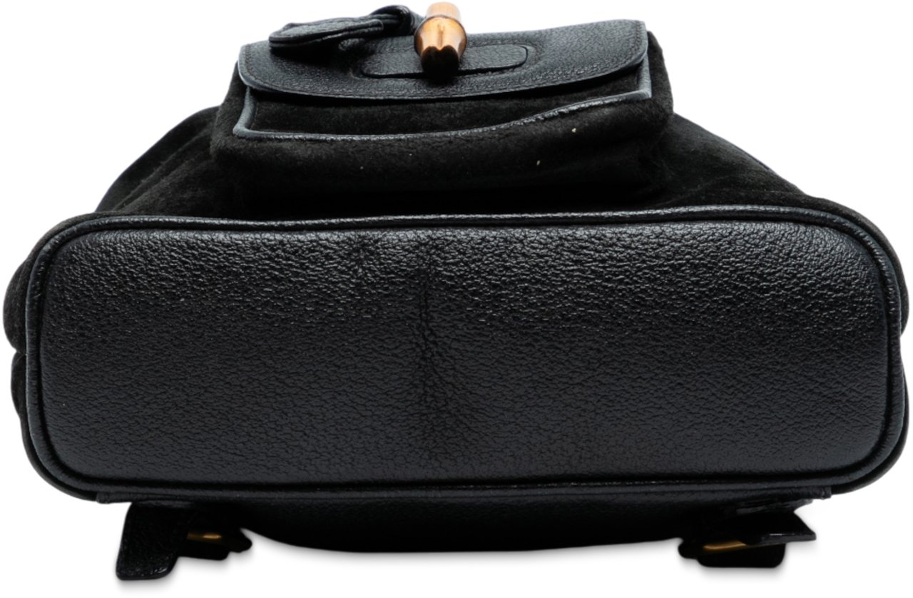 Gucci Suede Bamboo Backpack Zwart