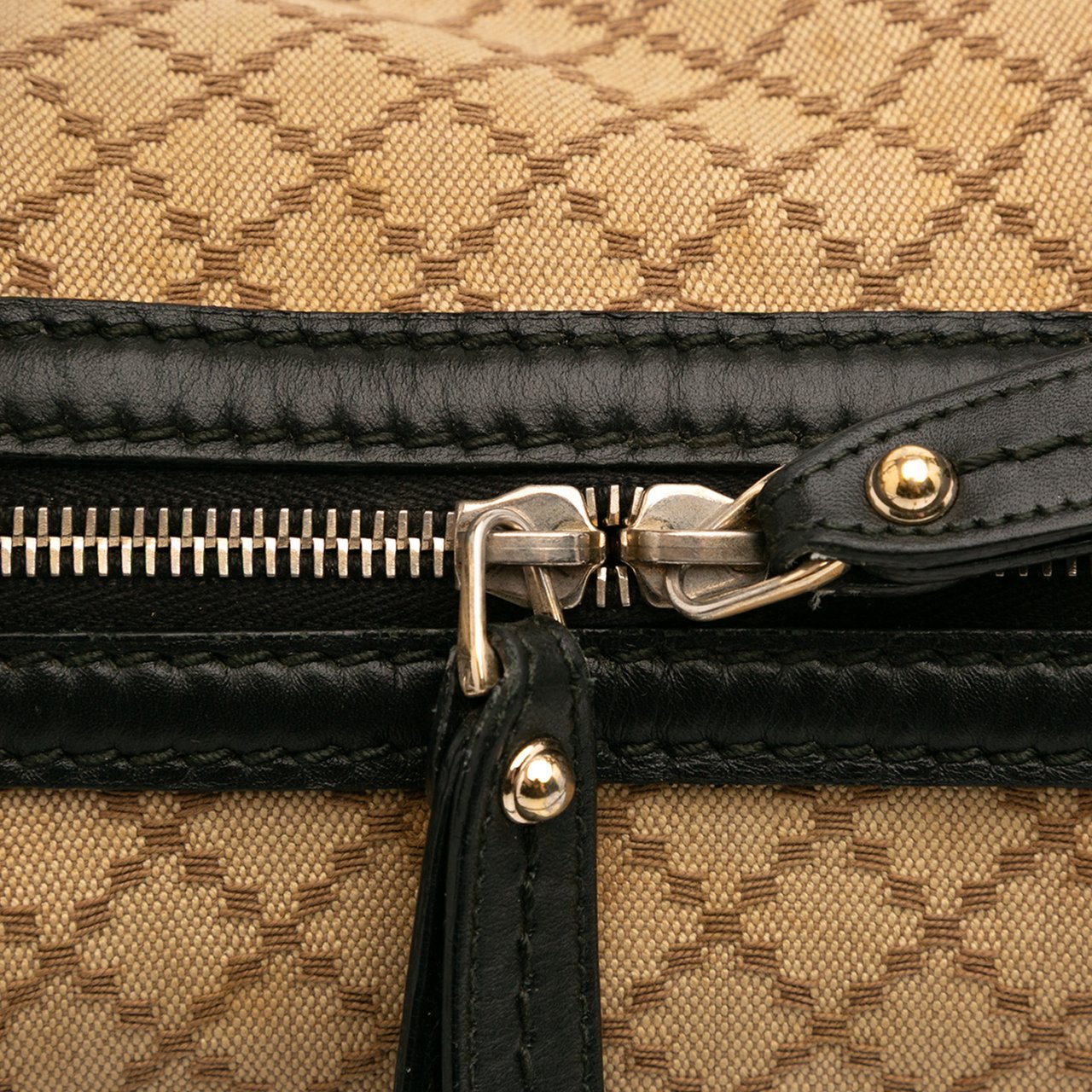 Gucci Diamante Canvas Sukey Satchel Bruin