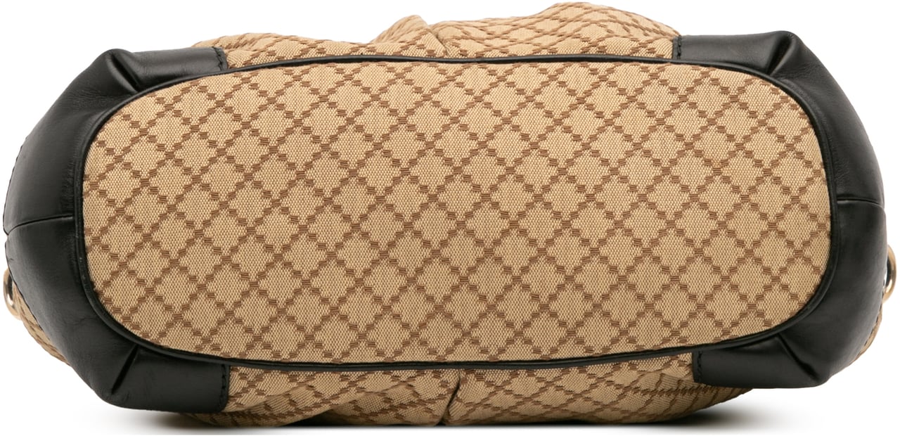 Gucci Diamante Canvas Sukey Satchel Bruin