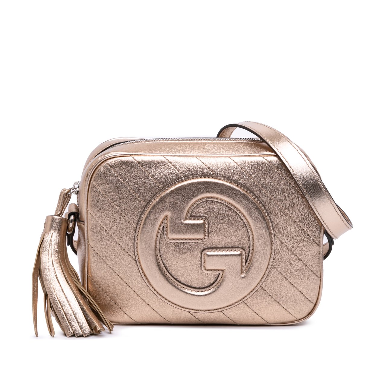 Gucci Small Metallic Calfskin Blondie Crossbody Goud