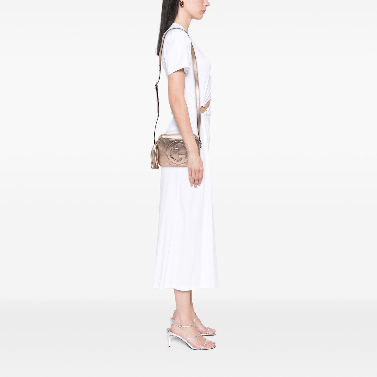 Gucci Small Metallic Calfskin Blondie Crossbody Goud