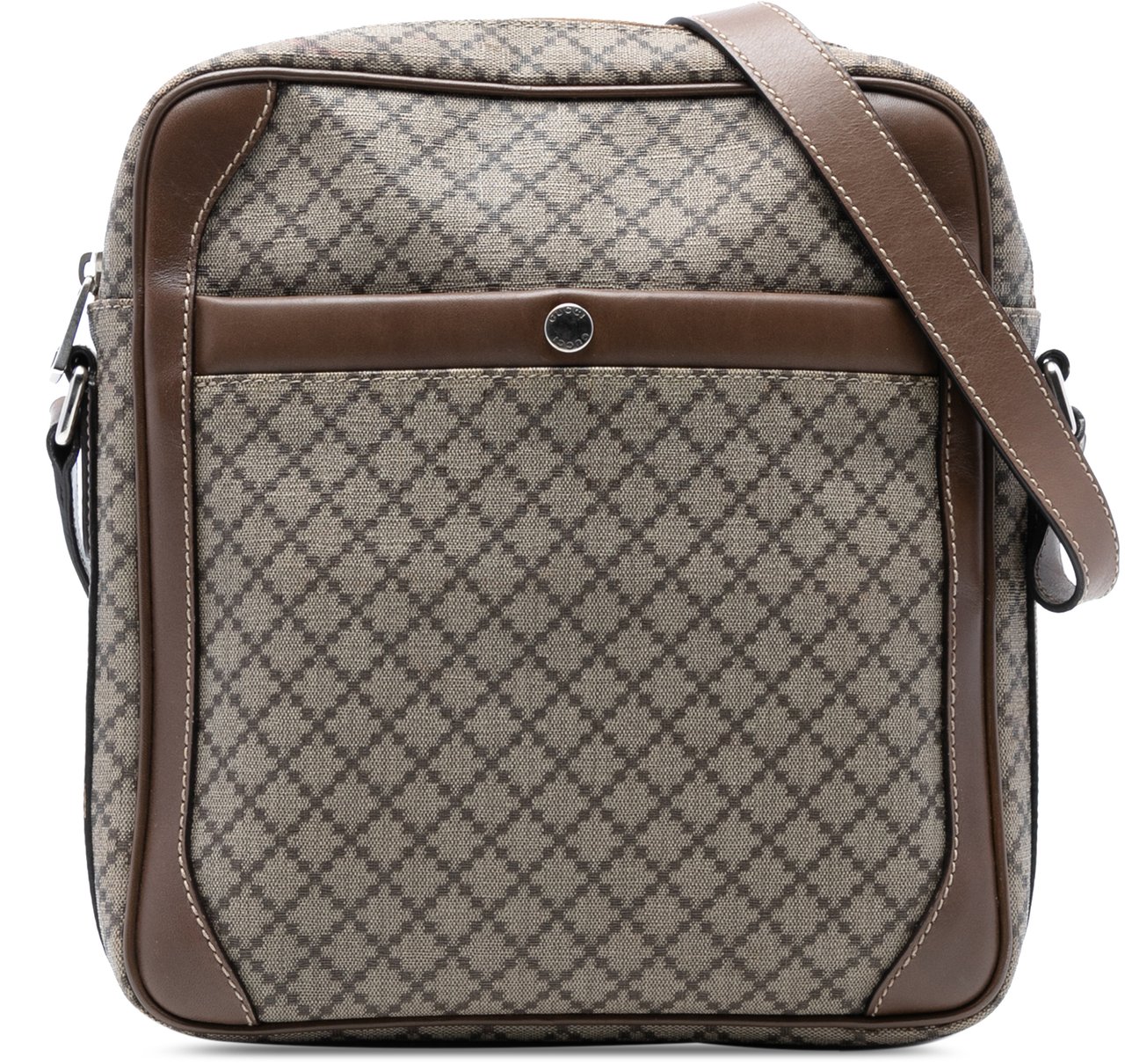 Gucci Diamante Coated Canvas Zip Crossbody Bruin