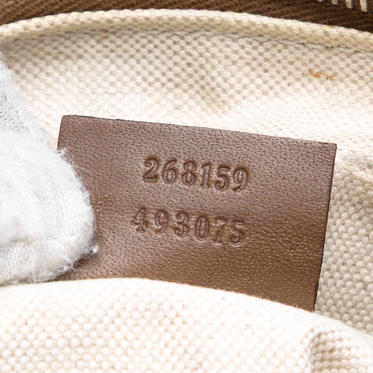 Gucci Diamante Coated Canvas Zip Crossbody Bruin