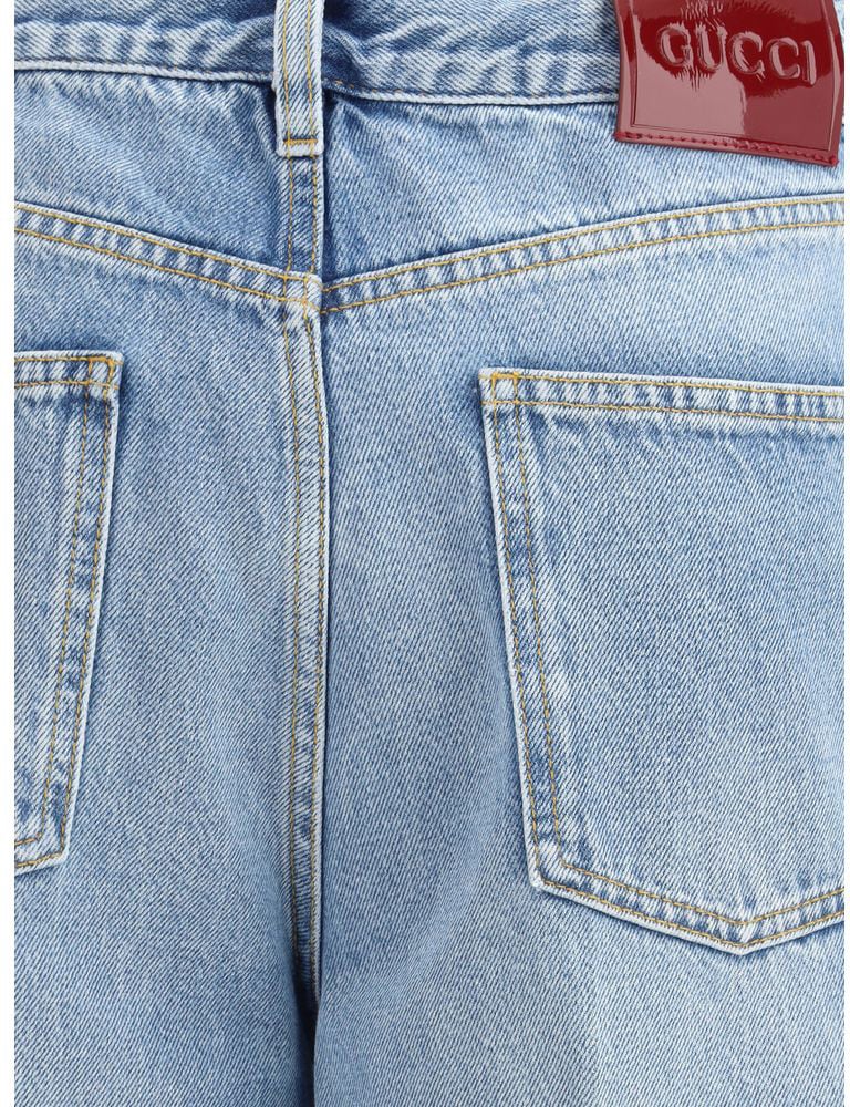 Gucci Light Blue Cotton Jeans Denim Lichtblauw