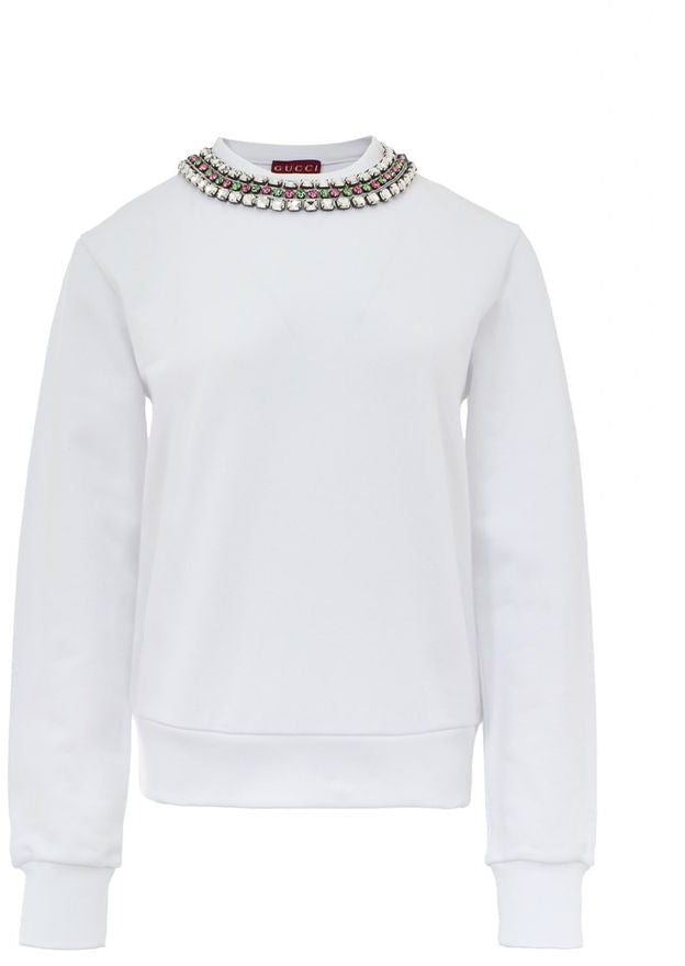 Gucci White Cotton Sweatshirt Wit