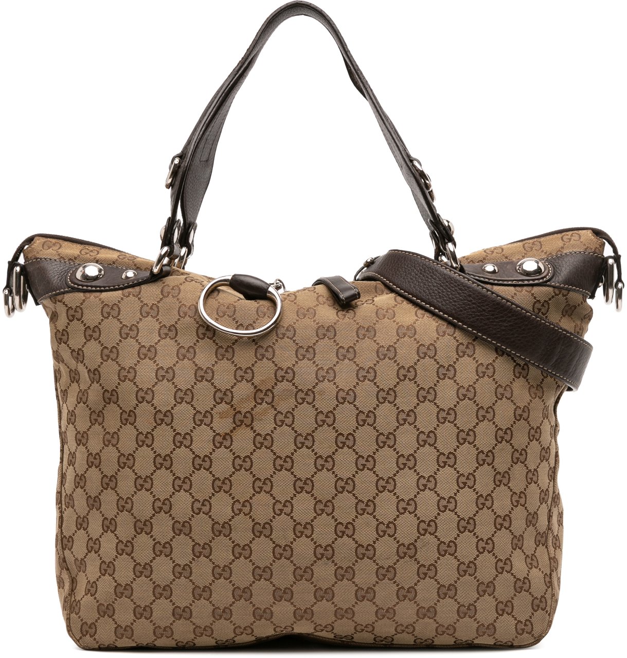 Gucci Large GG Canvas Icon Bit Satchel Bruin