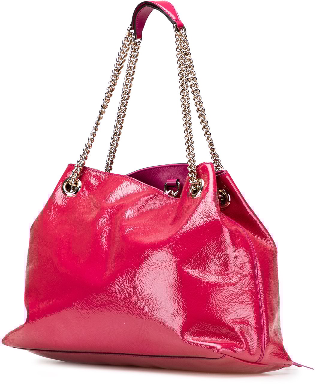 Gucci Medium Patent Soho Chain Tote Roze