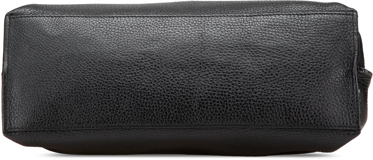 Gucci Medium Leather Bamboo Daily Satchel Zwart