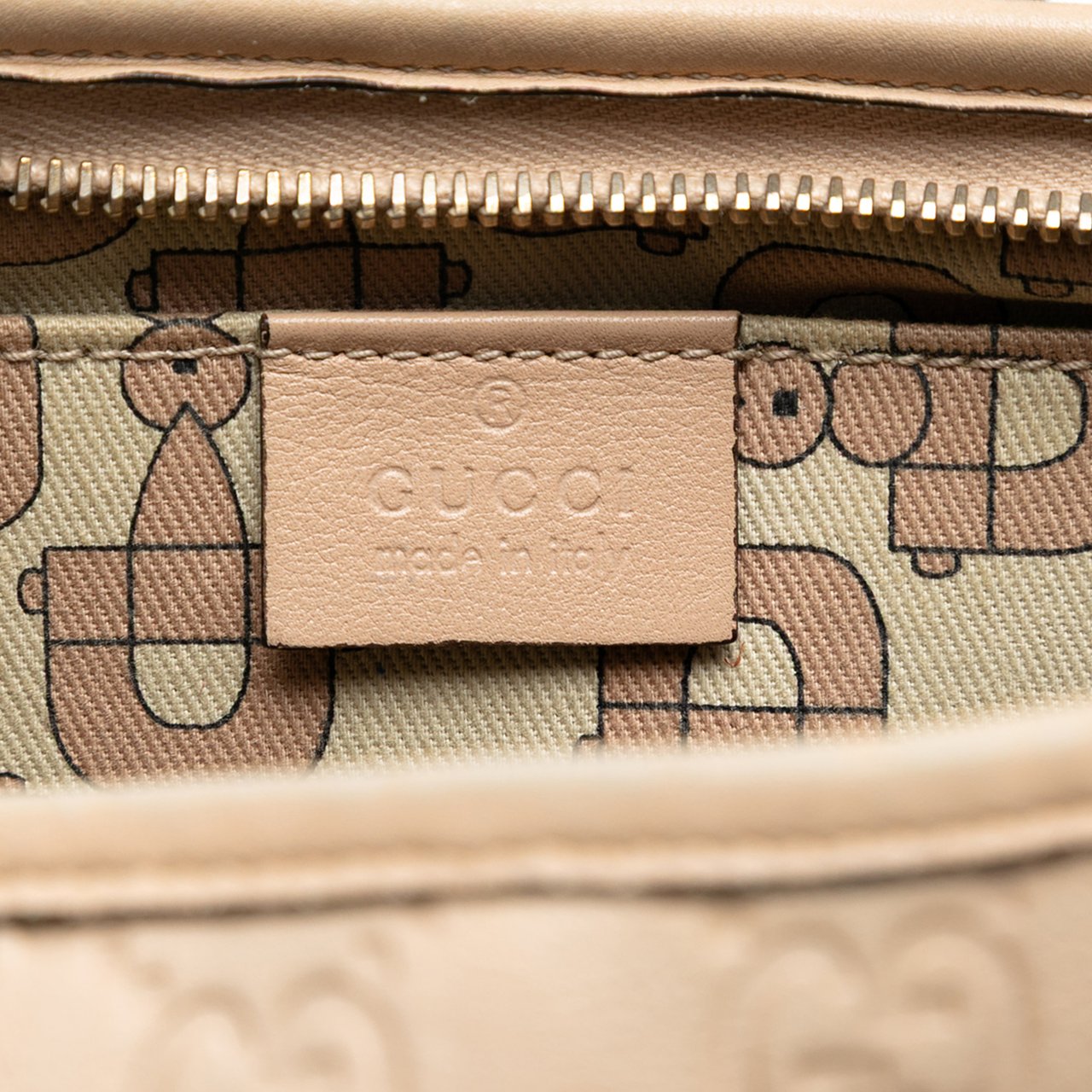 Gucci Guccissima Abbey D Ring Pochette Bruin