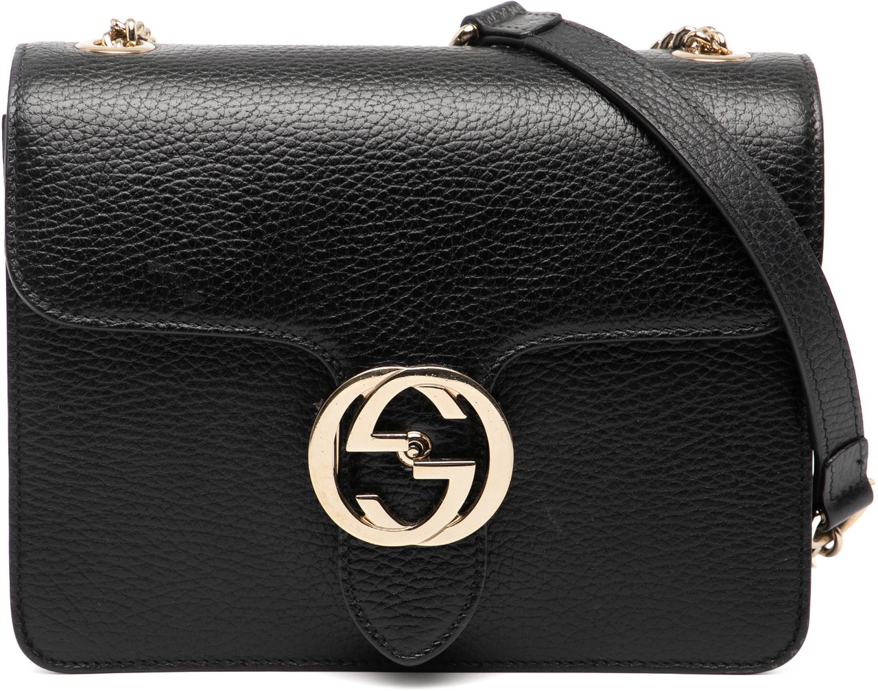 Gucci Small Dollar Calfskin Interlocking G Crossbody Zwart
