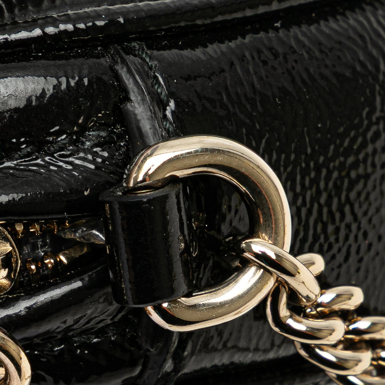 Gucci Mini Patent Soho Chain Bag Zwart