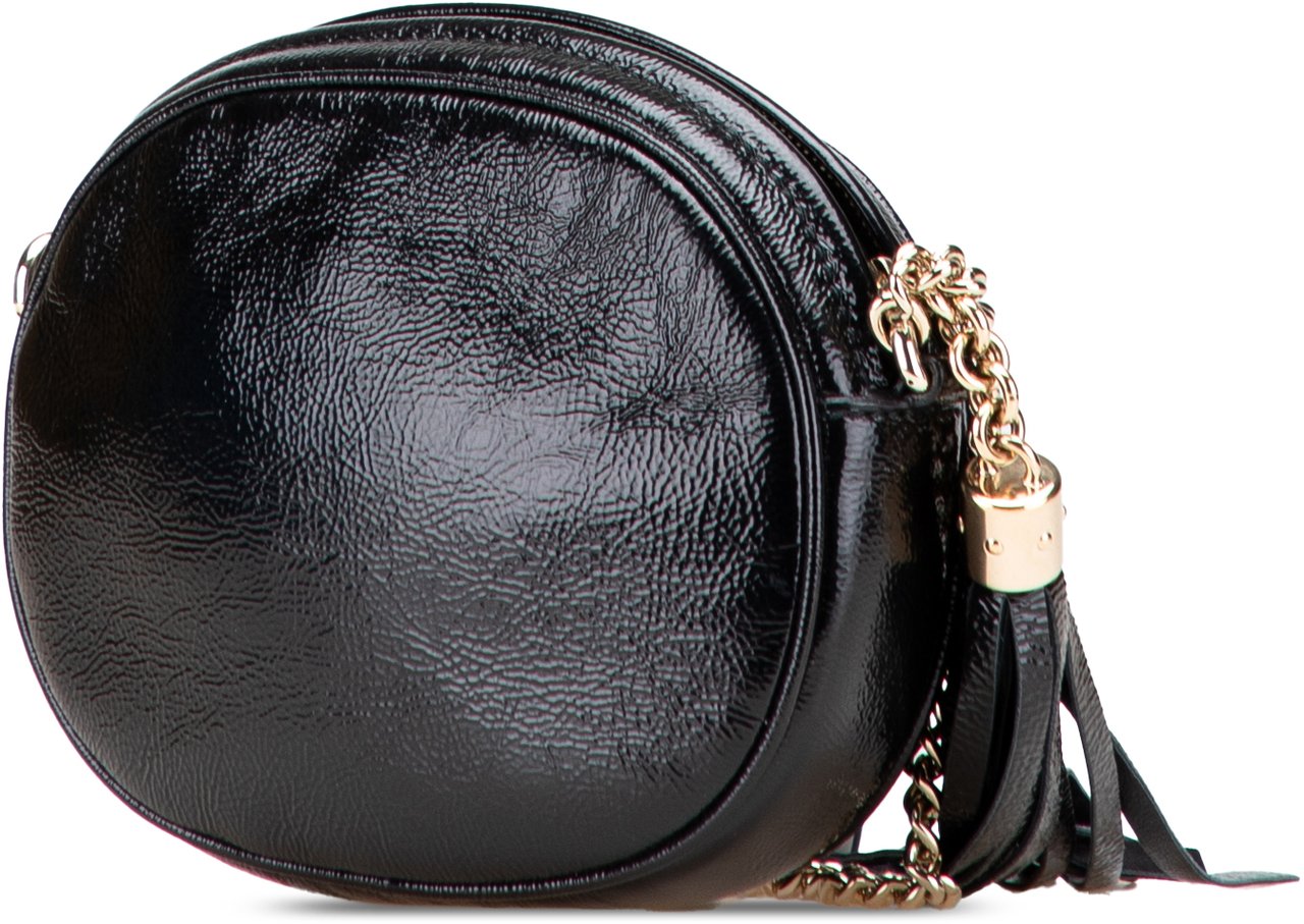 Gucci Mini Patent Soho Chain Bag Zwart