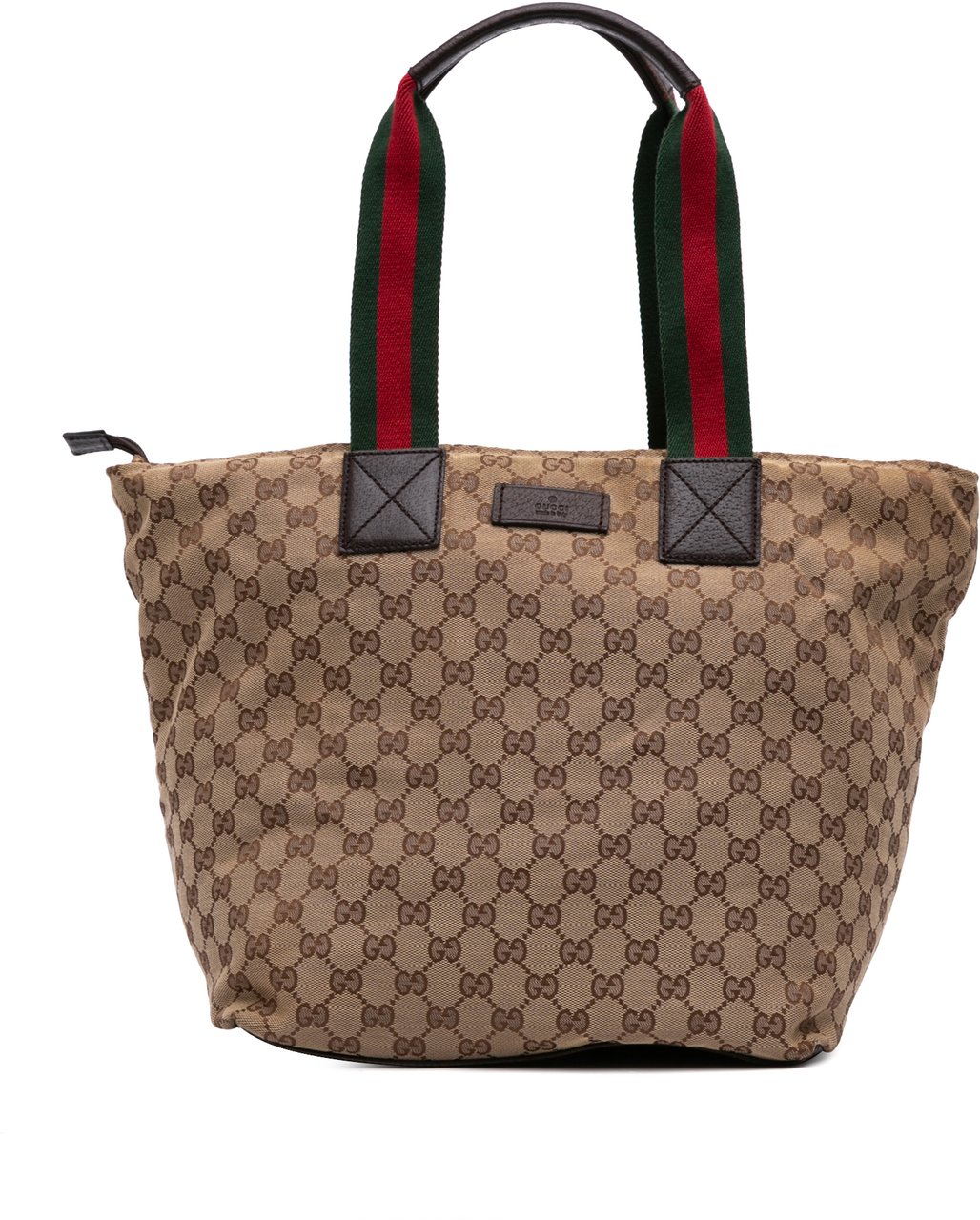 Gucci GG Canvas Web Tote Bruin