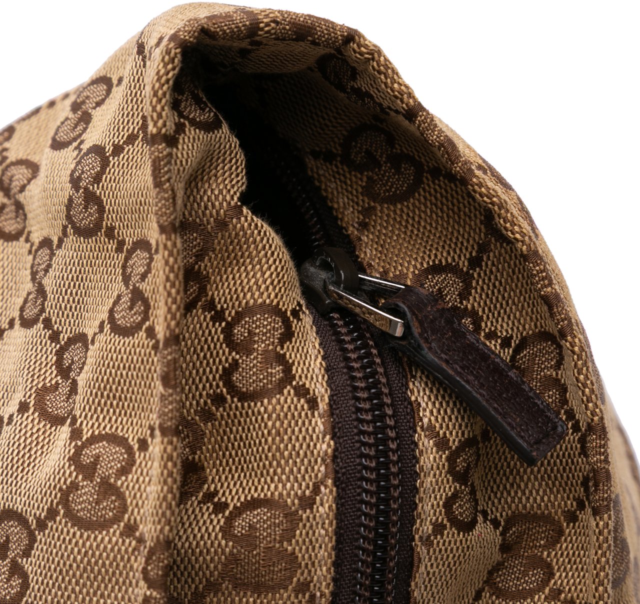 Gucci GG Canvas Web Tote Bruin