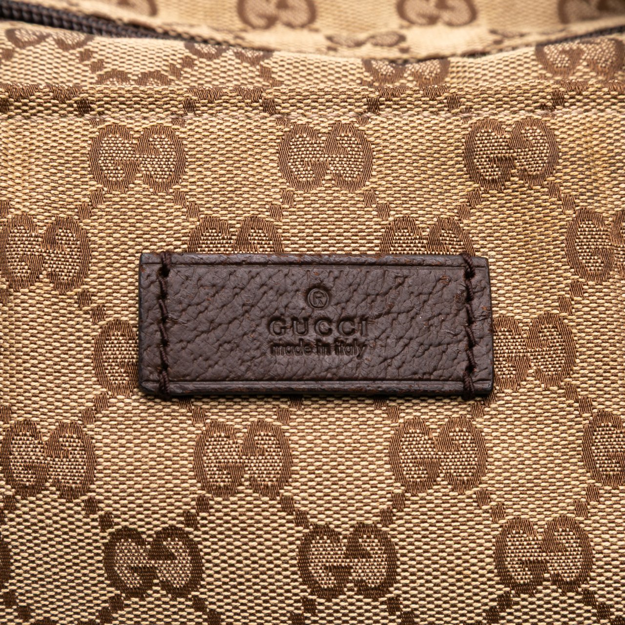 Gucci GG Canvas Web Tote Bruin