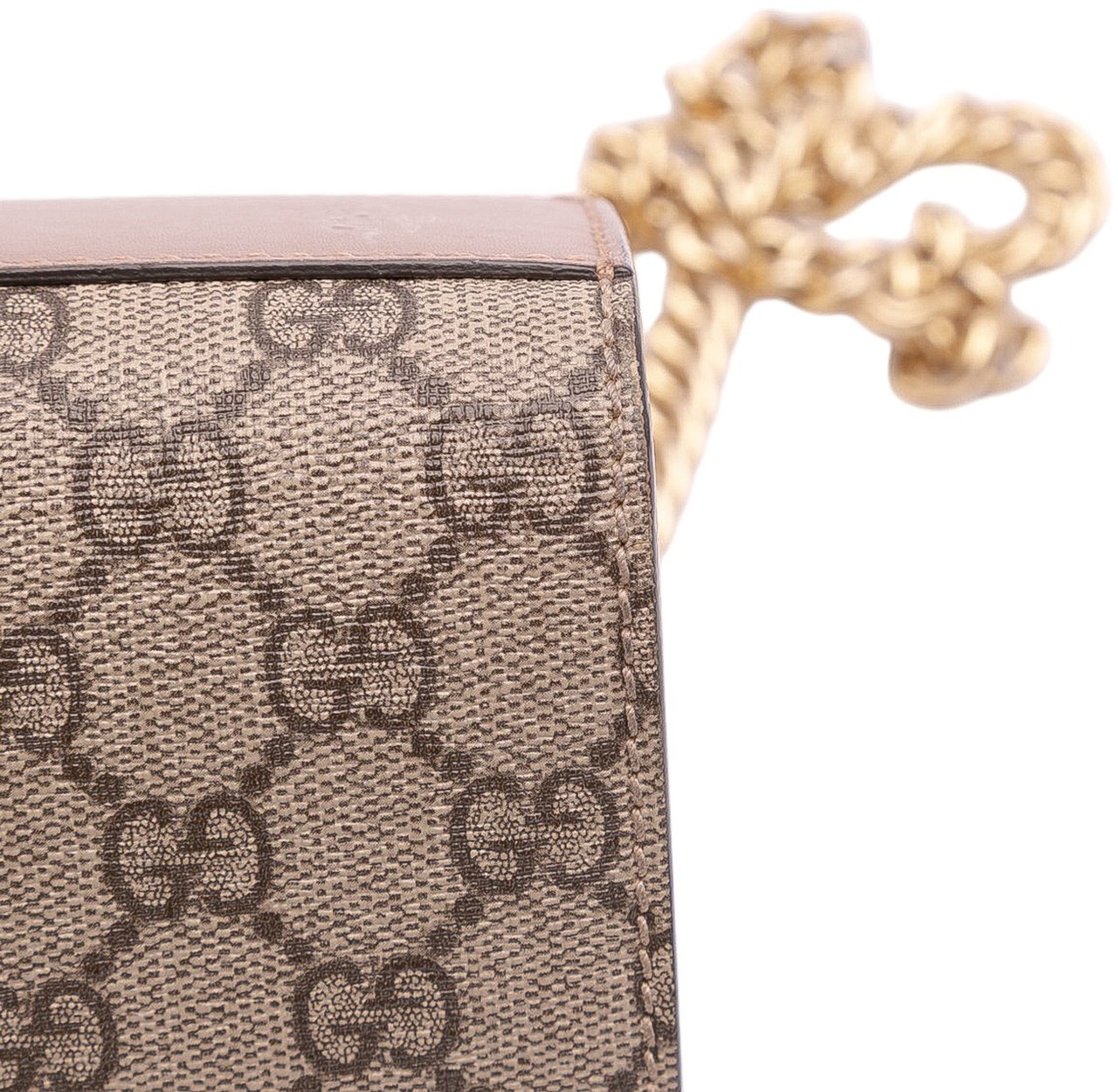 Gucci Small GG Supreme Pearl Studded Padlock Crossbody Bruin