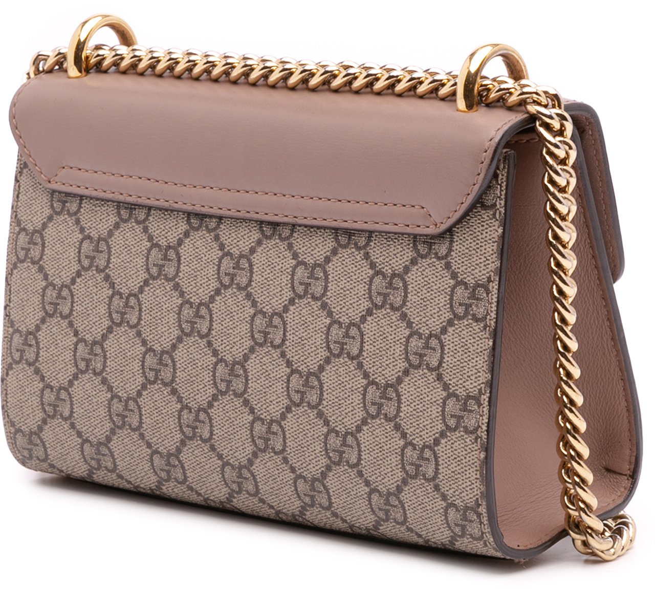Gucci Small GG Supreme Pearl Studded Padlock Crossbody Bruin