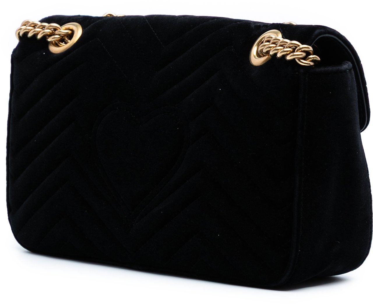 Gucci Medium GG Marmont Matelasse Velvet Sequin Embellished Shoulder Bag Zwart