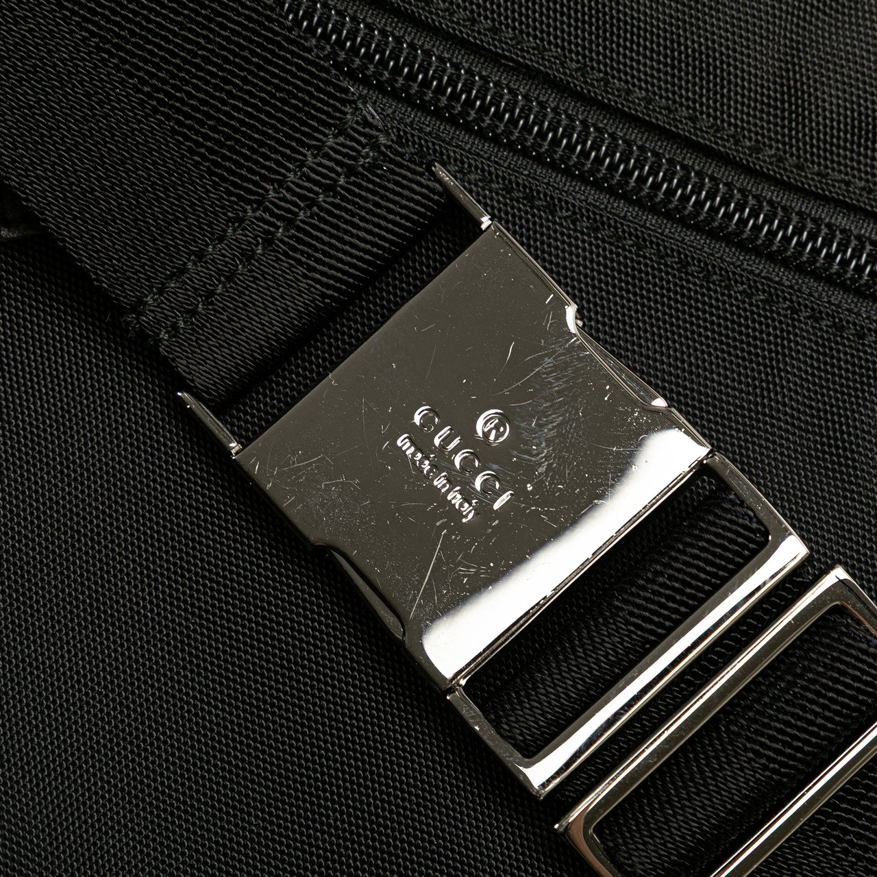Gucci Nylon Double Pocket Belt Bag Zwart