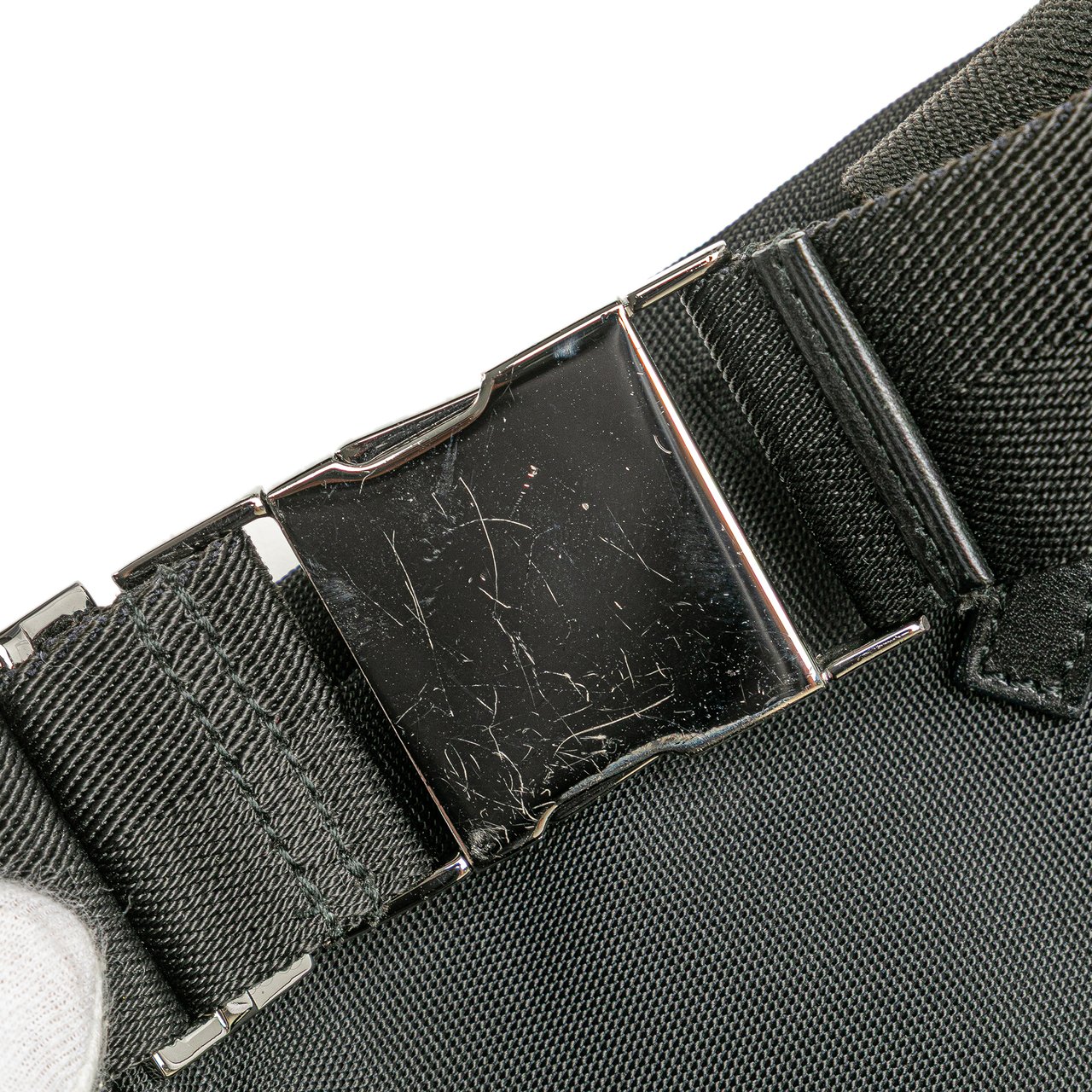 Gucci Nylon Double Pocket Belt Bag Zwart