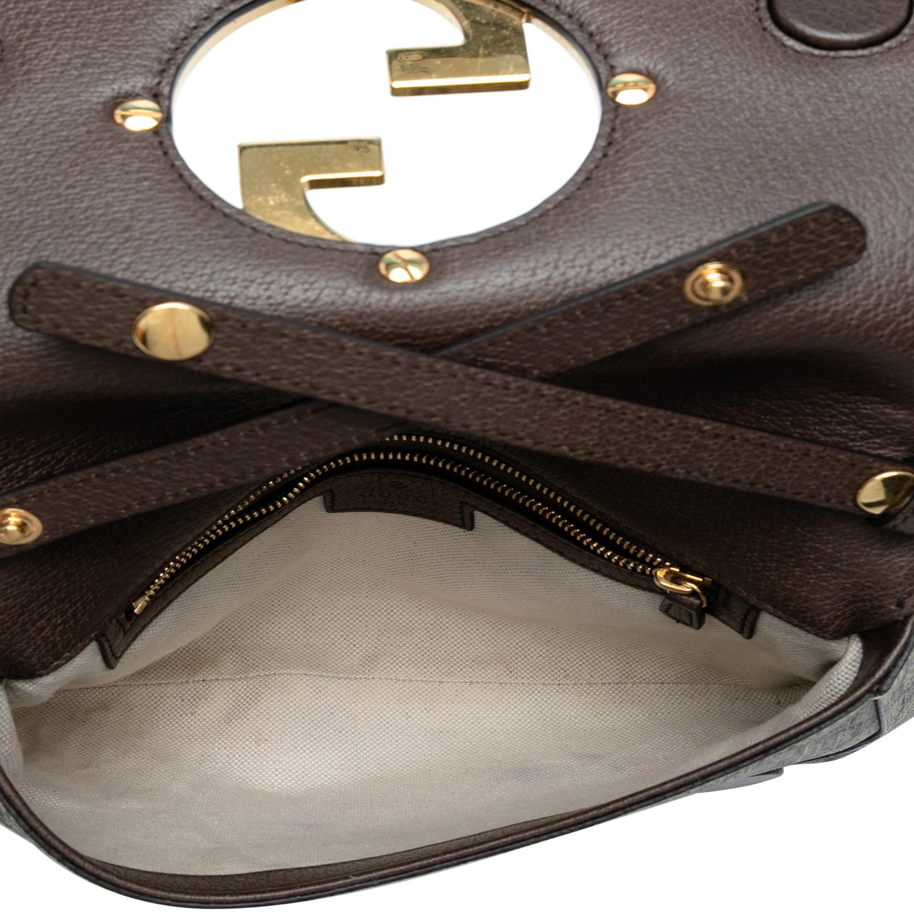 Gucci Small GG Supreme Blondie Chain Satchel Bruin