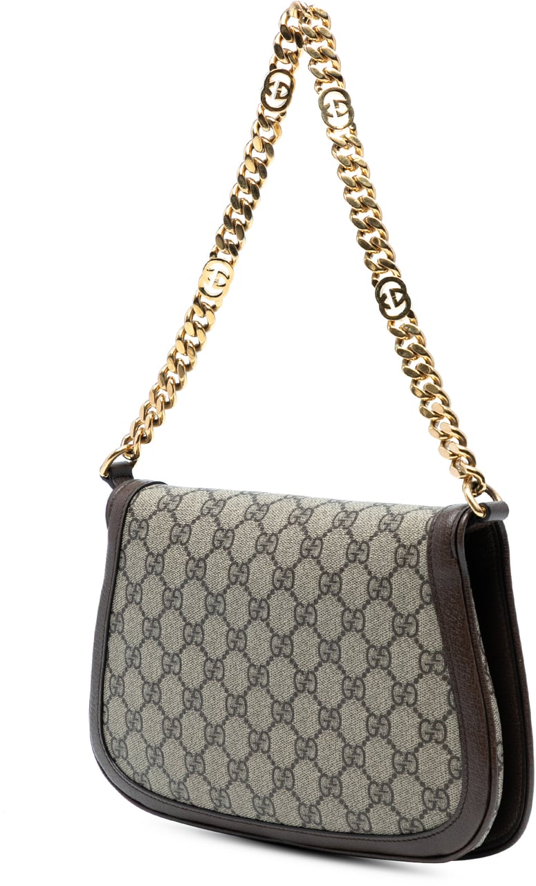Gucci Small GG Supreme Blondie Chain Satchel Bruin