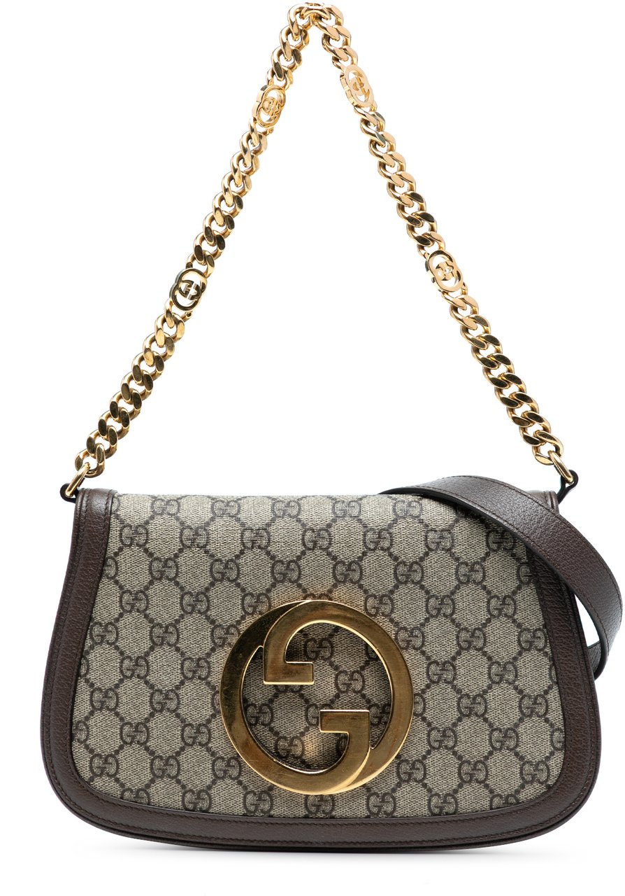 Gucci Small GG Supreme Blondie Chain Satchel Bruin